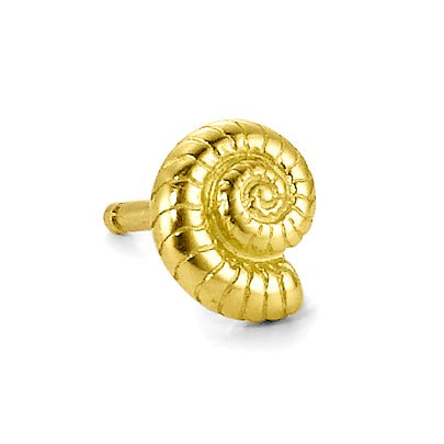 Clous d'oreille à l'unité Or jaune 18K Ammonite