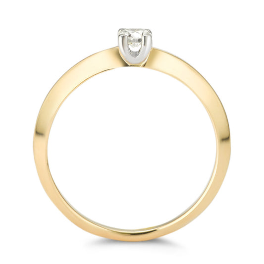 Solitaire ring 750/18K geel goud Diamant 0.20 ct, w-si