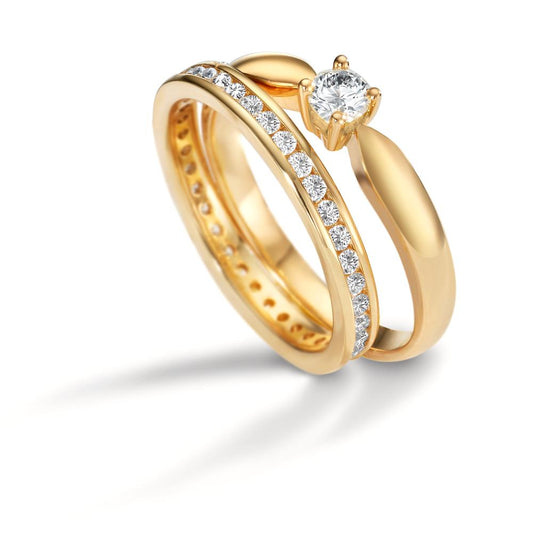 Solitaire ring 750/18K geel goud Diamant 0.20 ct, w-si