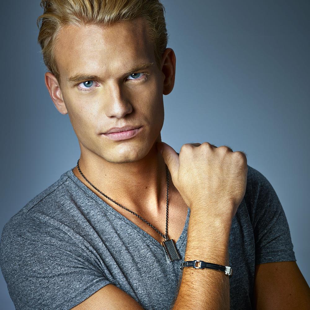 Halskette mit Anhänger Edelstahl IP beschichtet 50 cm