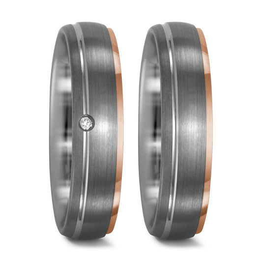 Bague Palladium 950, Or rouge 18K