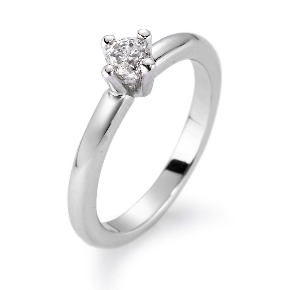 Solitaire ring 750/18K witgoud Diamant wit, 0.25 ct, si Gerhodineerd