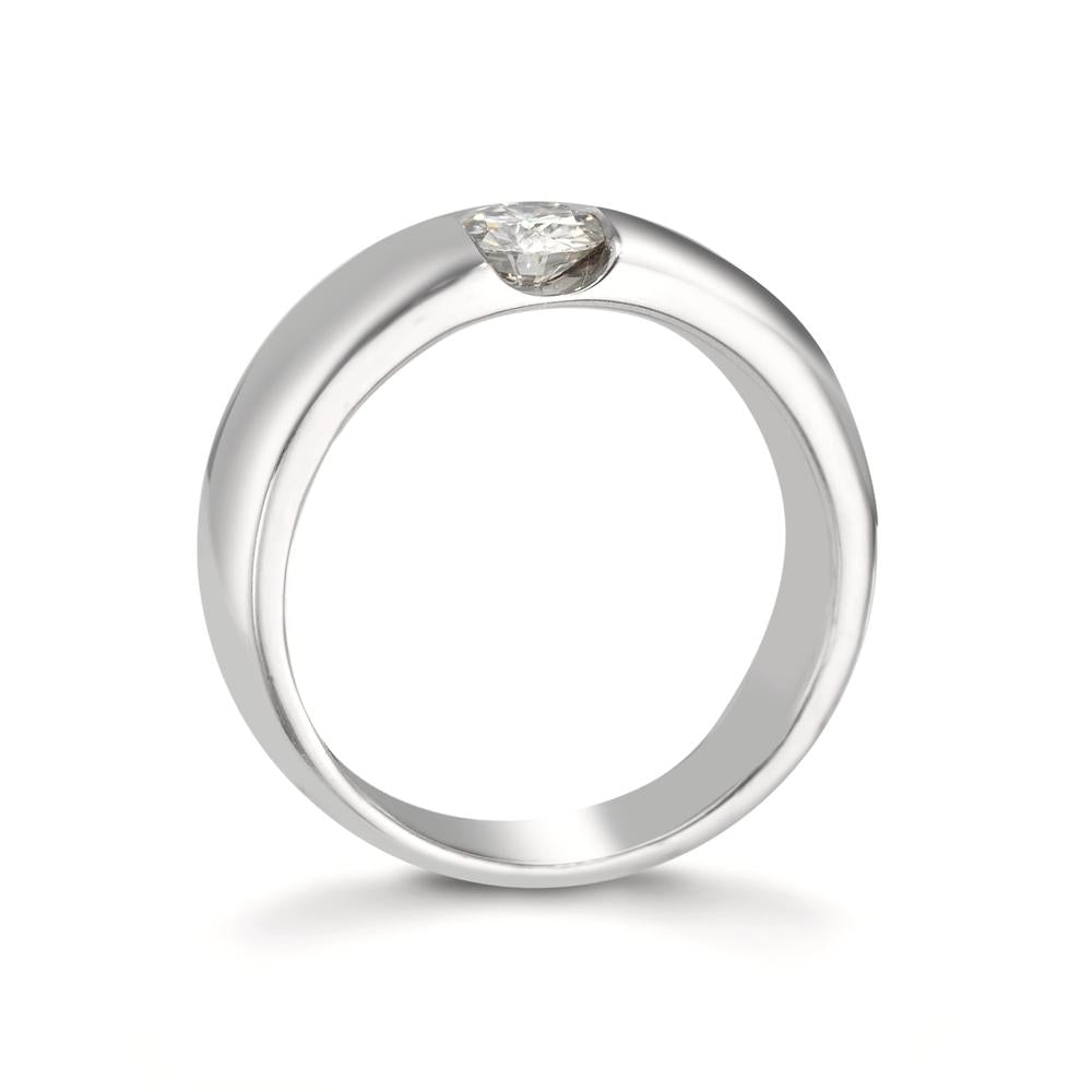 Bague solitaire Or blanc 9K Moissanite