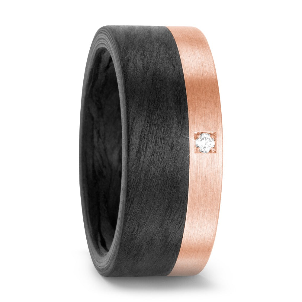 Bague Carbone, Or rouge 18K