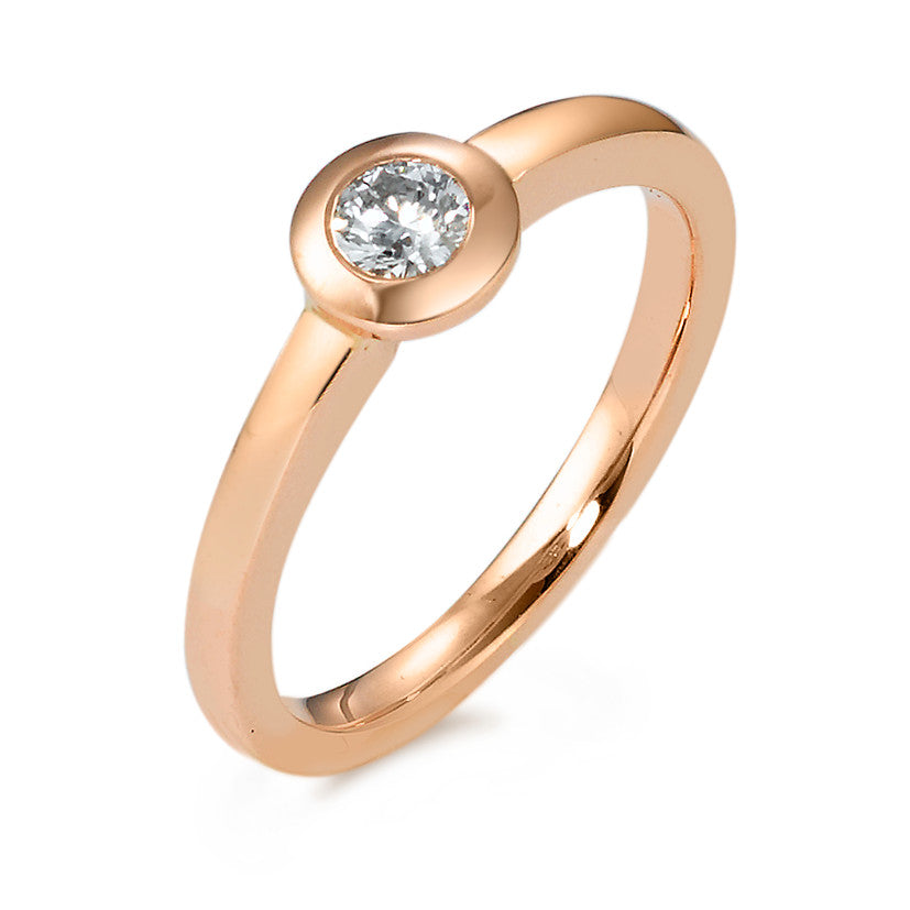 Ring 585/14K roségoud Diamant 0.20 ct, w-si