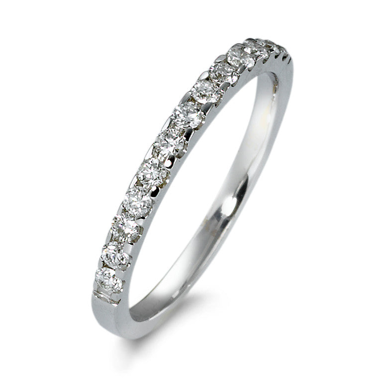 Memory ring 585/14K witgoud Diamant 0.25 ct, 13 Steen, w-si