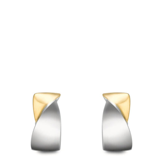 Scharnier oorringen creolen Roestvrijstaal bi-color IP-gecoat