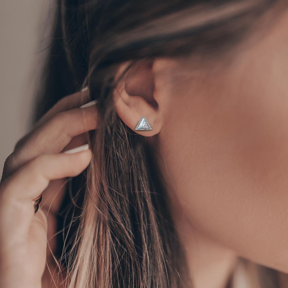 Oorknoppen Zilver Zirkonia Gerhodineerd