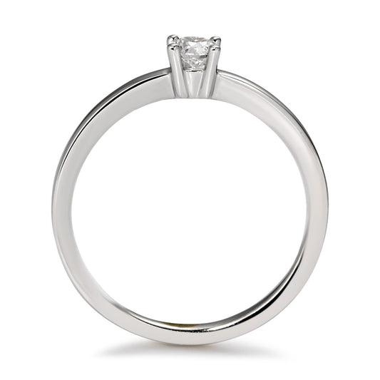 Bague solitaire Or blanc 18K Diamant blanc, 0.20 ct, brillant, w-si