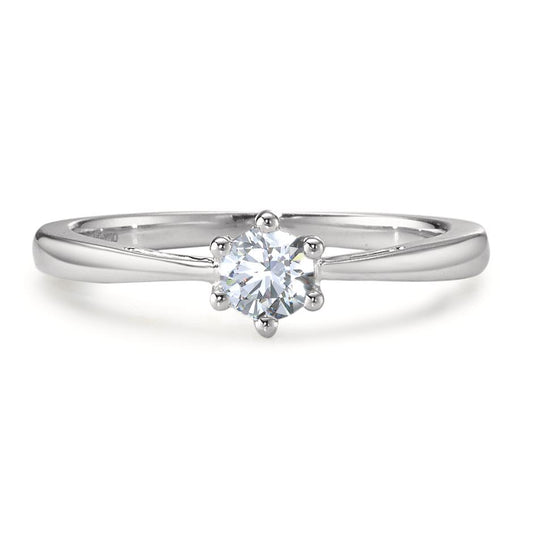 Bague solitaire Or blanc 18K Diamant 0.25 ct, w-si