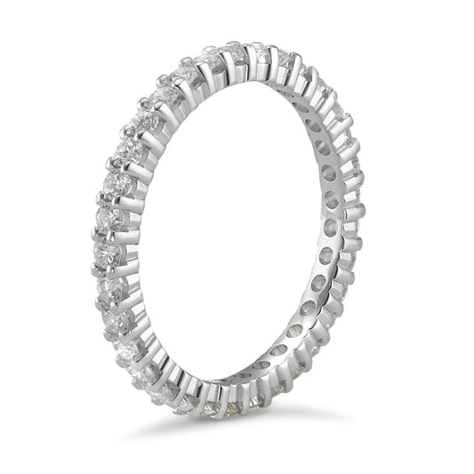 Memory ring 750/18K witgoud Diamant 0.75 ct, w-si