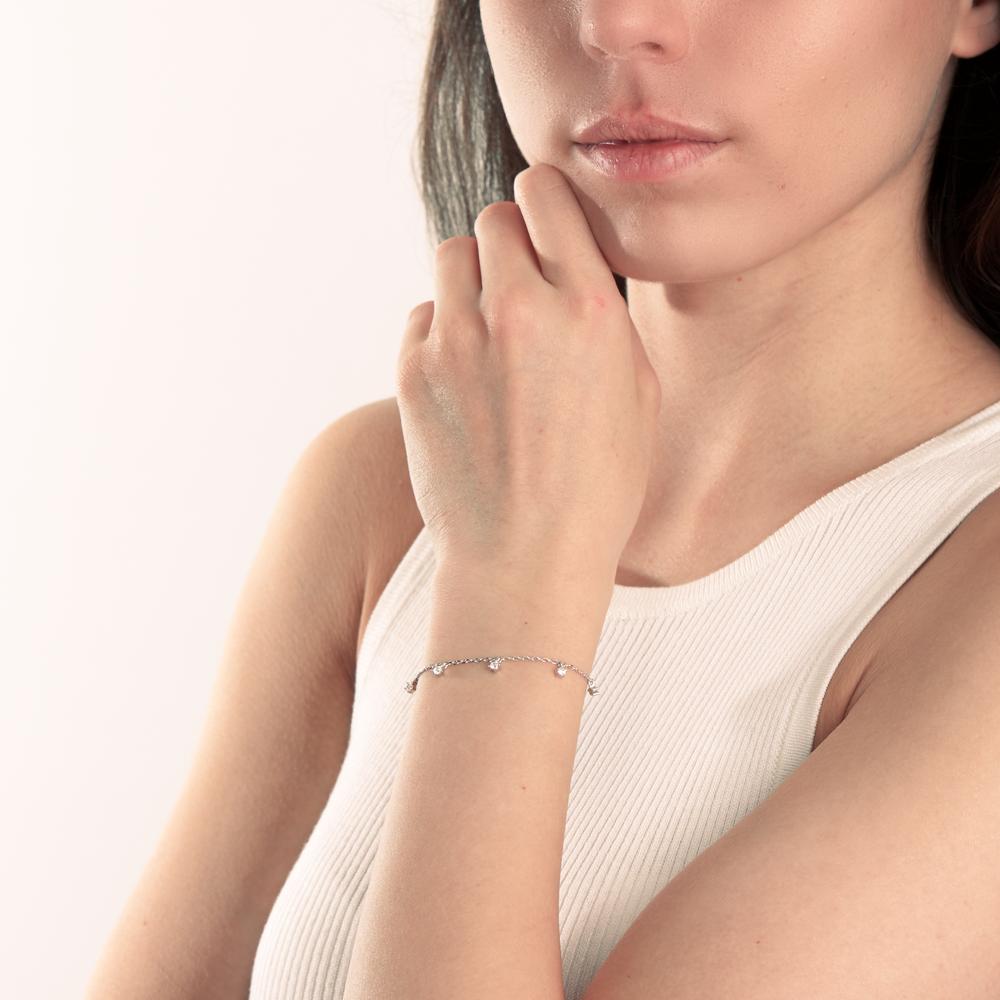 Armband Silber Zirkonia rhodiniert 16-19 cm verstellbar