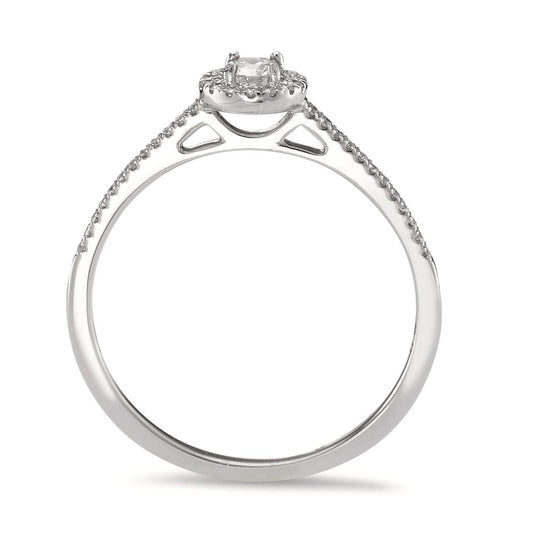 Solitaire ring 750/18K witgoud Diamant 0.21 ct, w-si