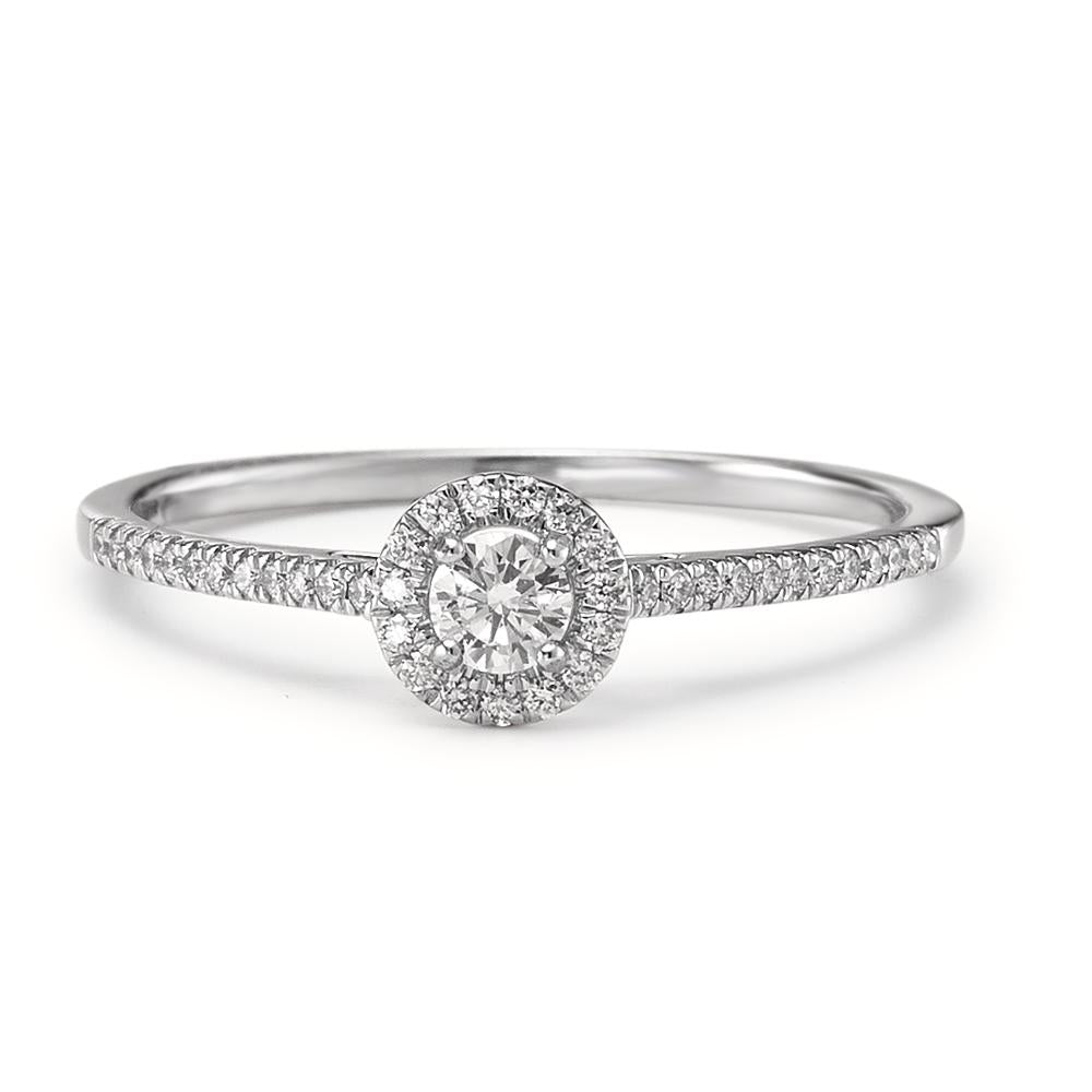 Solitär Ring 750/18 K Weissgold Diamanten 0.21 ct, w-si