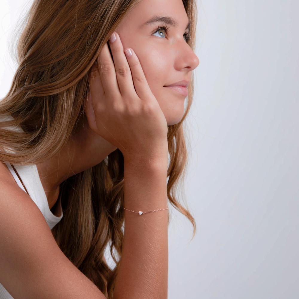 Armband Zilver Zirkonia Rosé Verguld Hart