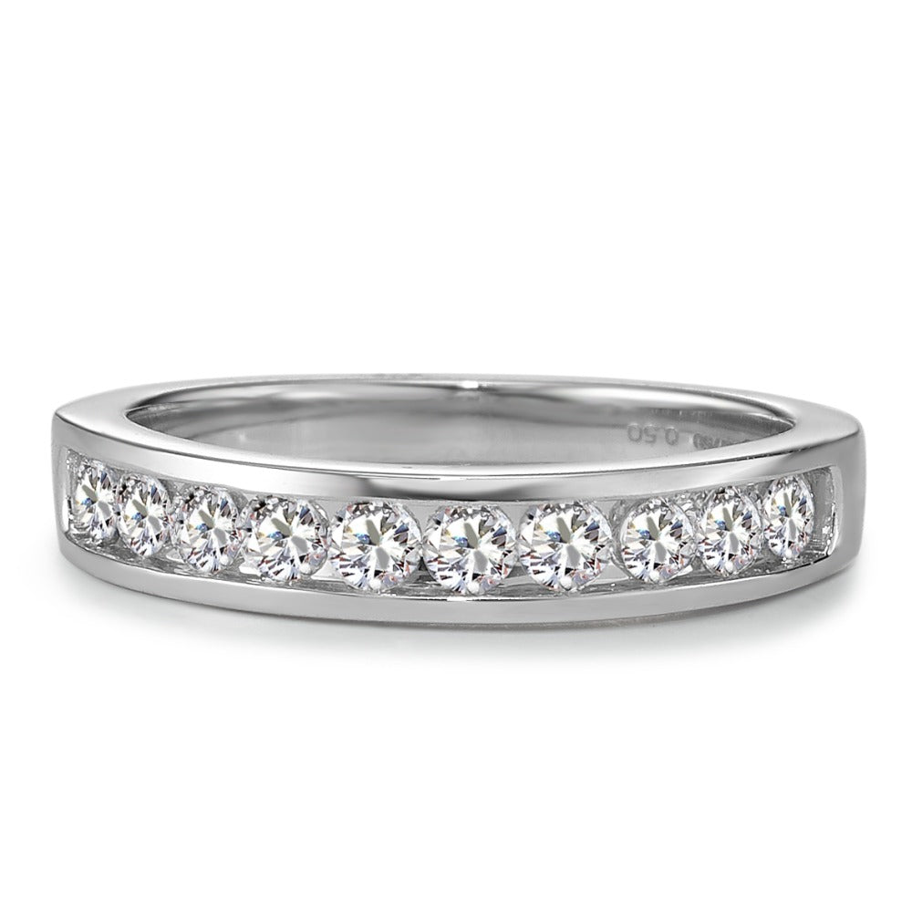 Bague d'éternité Or blanc 18K Diamant 0.50 ct, 10 Pierres, w-si