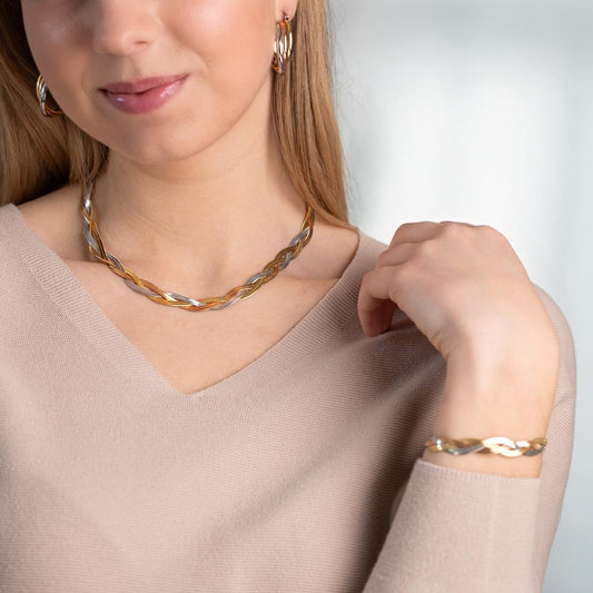 Armband Roestvrijstaal tri-color Tri-color 18-21 cm