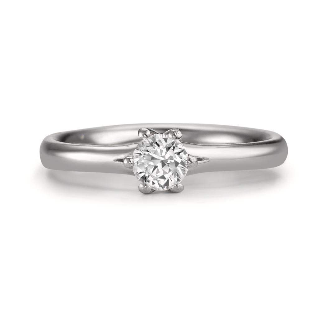 Solitaire ring 950 Platina Diamant 0.30 ct, w-si, GIA