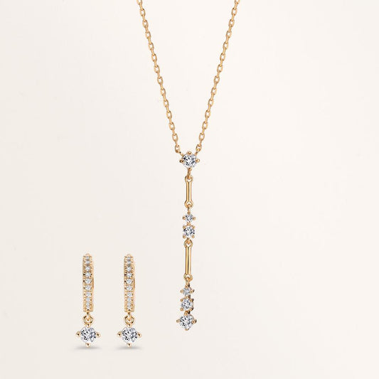 Klappcreolen Bronze Zirkonia 22 Steine vergoldet