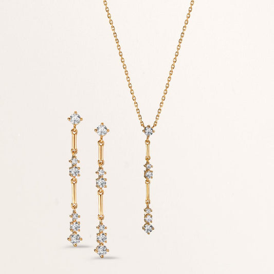 Collier Bronze Zircone 6 Pierres 40-45 cm