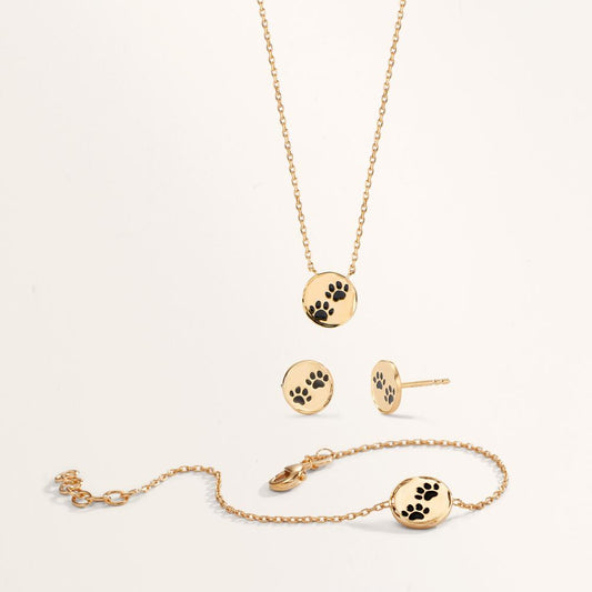 Ohrstecker Bronze lackiert Pfote Ø8 mm