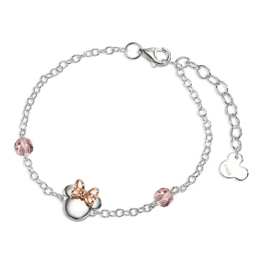Armband Zilver Zirkonia roze, 2 Steen Rosé Bi-color 14-17 cm