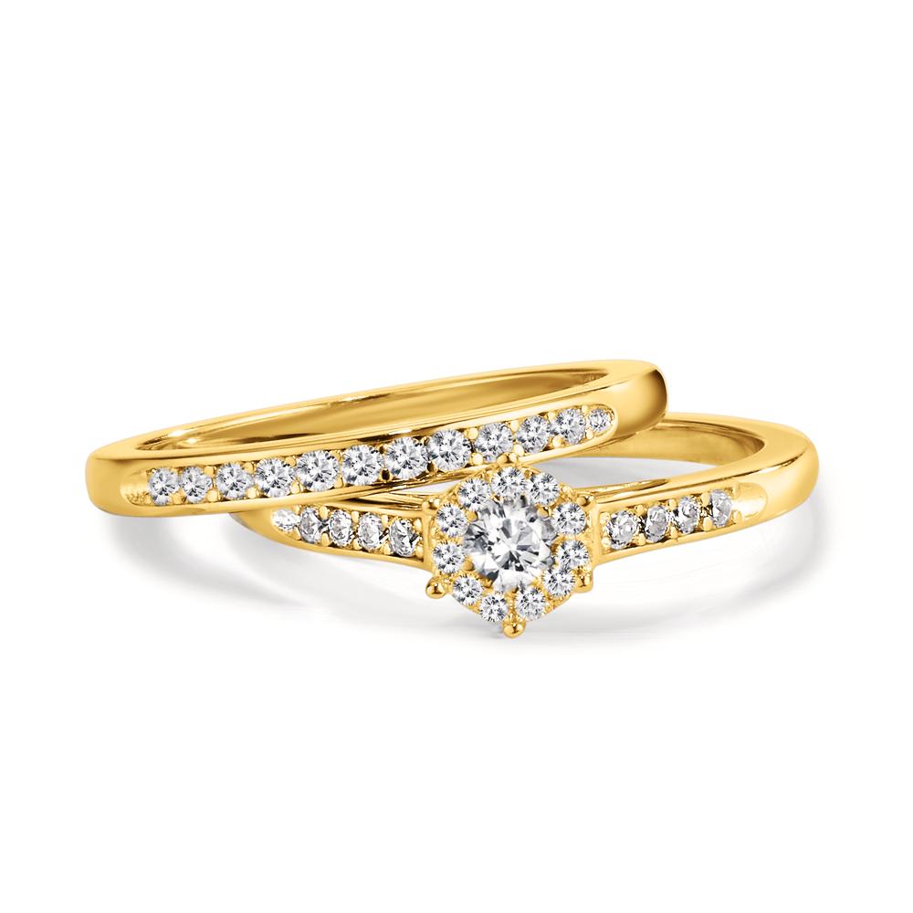 Bague Argent Zircone Plaqué or