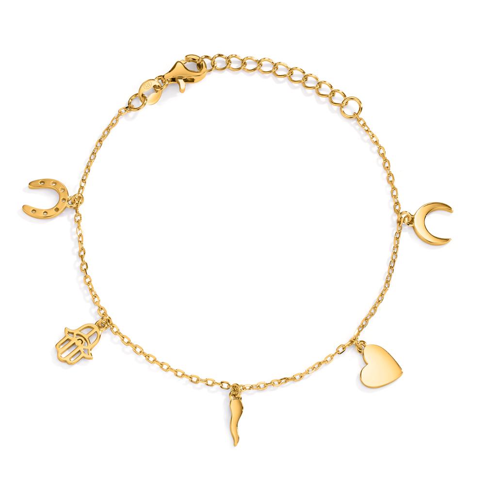 Armband Silber Zirkonia gelb vergoldet 16-19 cm verstellbar