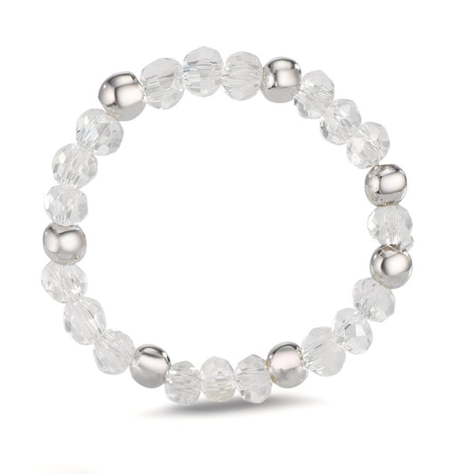 Ring Roestvrijstaal Kristal wit, 3 mm