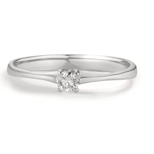 Solitär Ring 750/18 K Weissgold Diamant 0.09 ct, w-si