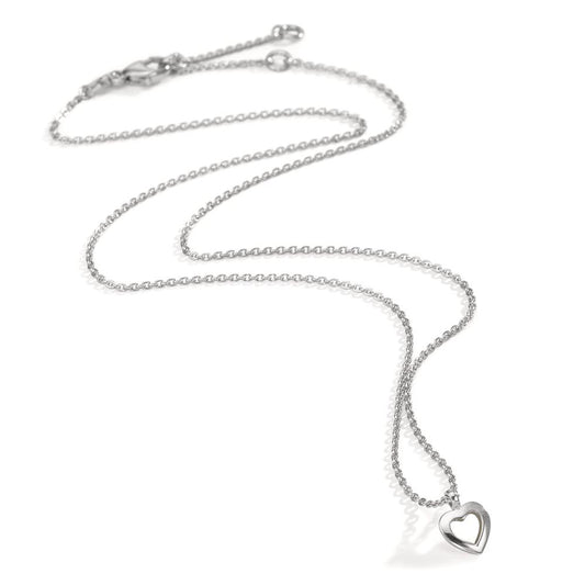 Collier Zilver Gerhodineerd Hart 38-42 cm