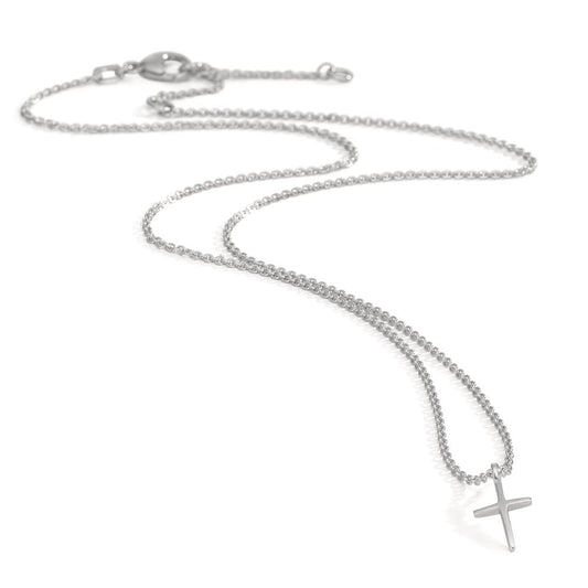 Collier Zilver Gerhodineerd Kruis 38-42 cm