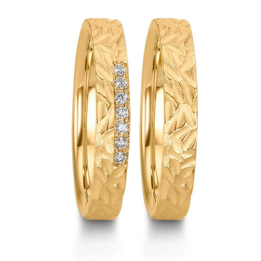 Partnerring 750/18K geel goud Diamant 0.063 ct, 7 Steen, w-si