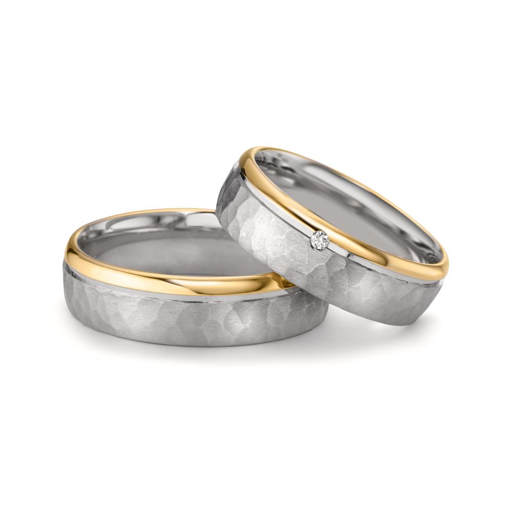 Partnerring Zilver, 585/14K roségoud Bi-color