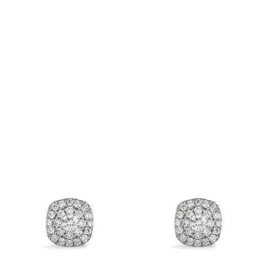 Clous d'oreilles Or blanc 18K Diamant 0.18 ct, w-si Ø5 mm