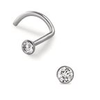 Clous de nez Titane Cristal blanc Ø2.5 mm