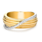 Ring 750/18K geel goud Diamant 0.12 ct, w-si