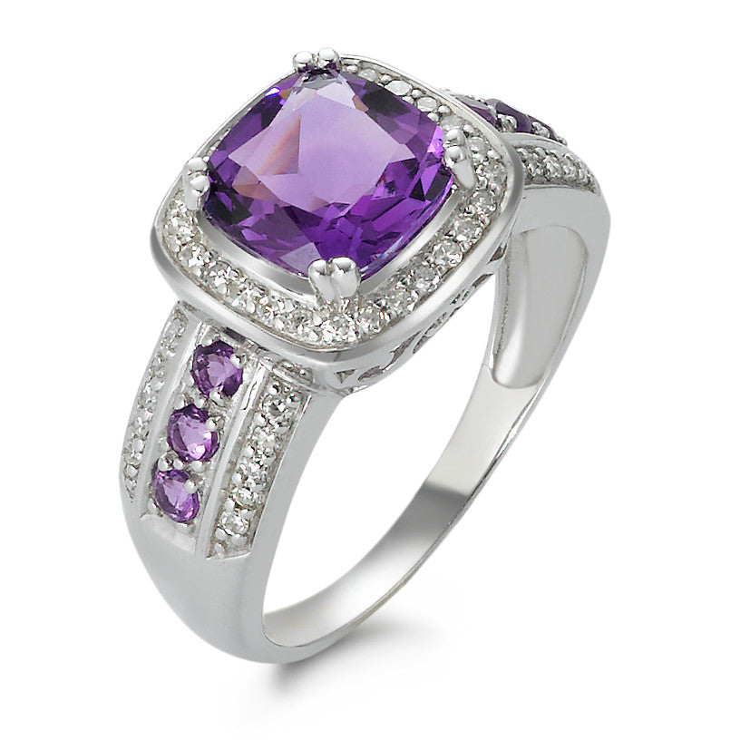 Ring 750/18K witgoud Amethist 0.23 ct, w-si