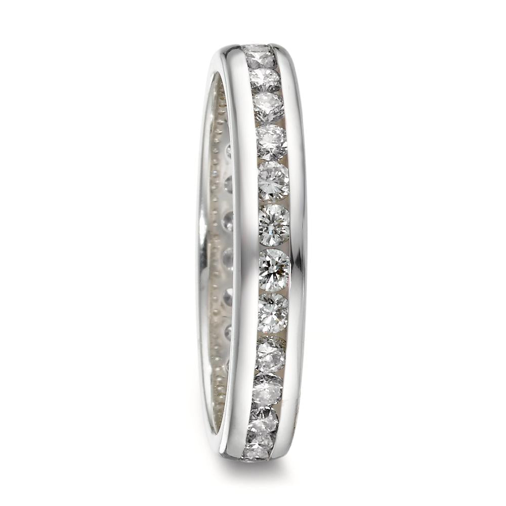 Memory Ring 750/18 K Weissgold Diamanten 1 ct, w-si