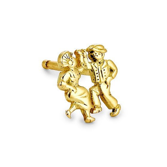 Clous d'oreille à l'unité Or jaune 18K Folklore