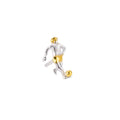 Oorknop 1 stuk Zilver bi-color Bi-color Voetbal