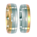 Bague Palladium 500, Or jaune 18K, Or blanc 18K