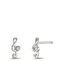 Oorknoppen Zilver Zirkonia Gerhodineerd Sleutel
