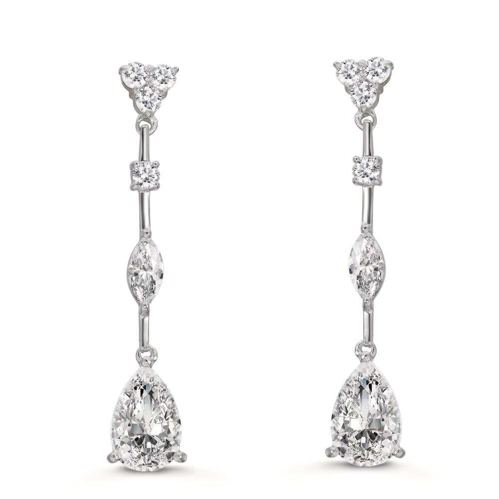 Pendant d'oreilles Argent Zircone Rhodié