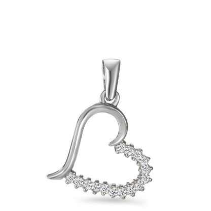 Hanger Zilver Zirkonia Gerhodineerd Hart