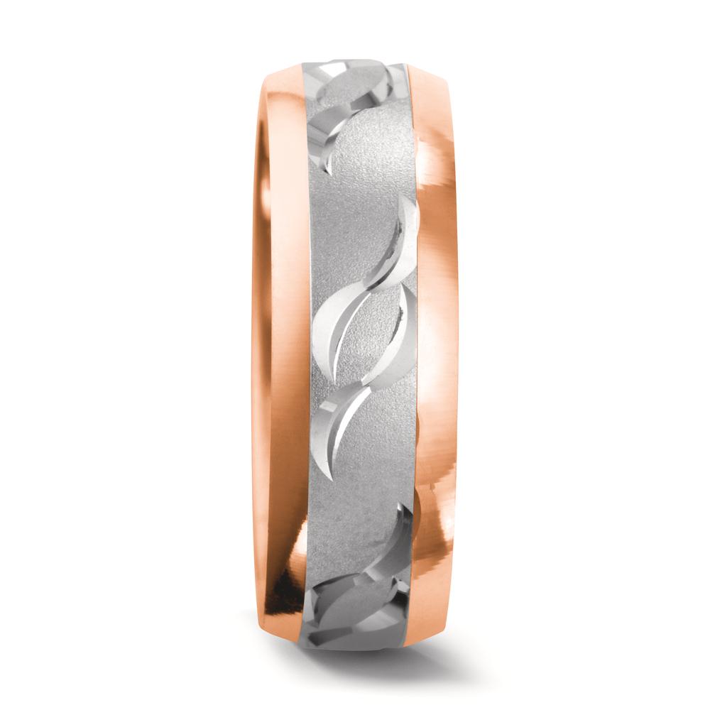 Partnerring 750/18K witgoud, 750/18K rood goud