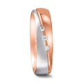 Partnerring 750/18K rood goud, 750/18K witgoud Diamant 0.045 ct, 3 Steen, tw-vsi