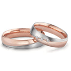 Partnerring 750/18K rood goud, 750/18K witgoud Diamant 0.045 ct, 3 Steen, tw-vsi