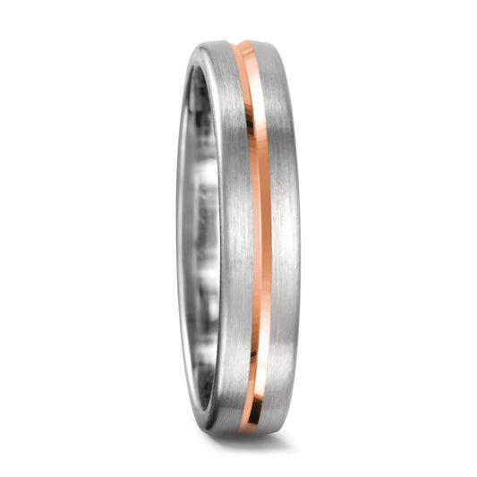 Partnerring 750/18K witgoud, 750/18K rood goud