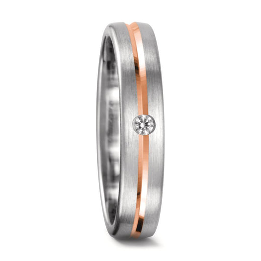 Partnerring 750/18K witgoud, 750/18K rood goud Diamant 0.04 ct, tw-vsi